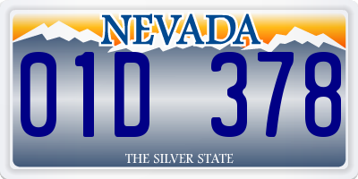 NV license plate 01D378