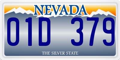 NV license plate 01D379