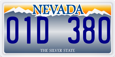 NV license plate 01D380