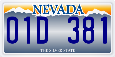 NV license plate 01D381
