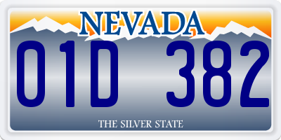 NV license plate 01D382