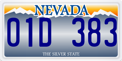 NV license plate 01D383