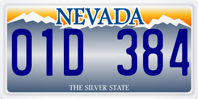 NV license plate 01D384