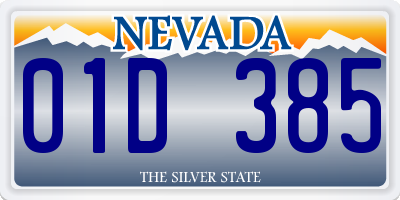 NV license plate 01D385