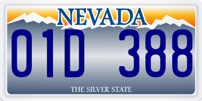 NV license plate 01D388