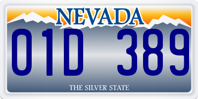 NV license plate 01D389
