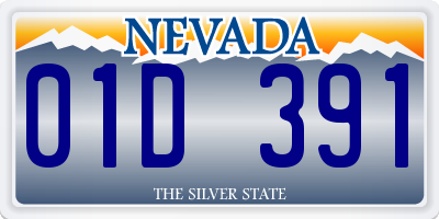 NV license plate 01D391