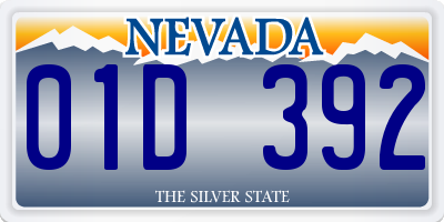 NV license plate 01D392