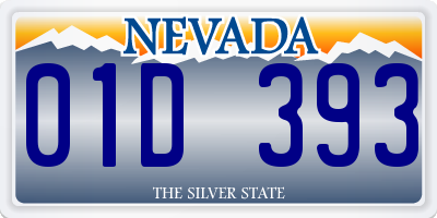 NV license plate 01D393