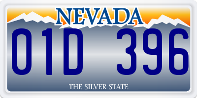 NV license plate 01D396