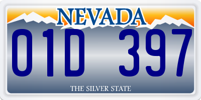 NV license plate 01D397