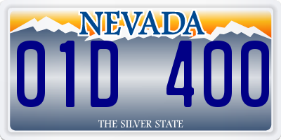 NV license plate 01D400