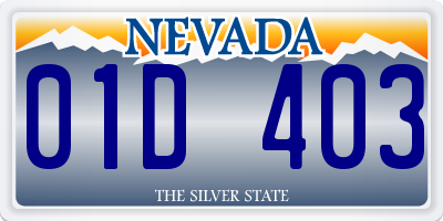 NV license plate 01D403