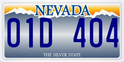 NV license plate 01D404