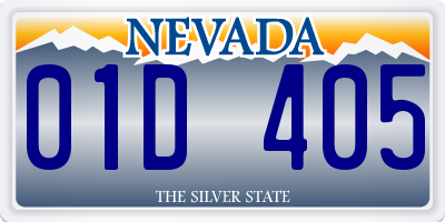 NV license plate 01D405