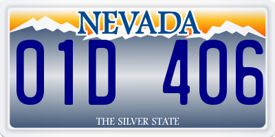 NV license plate 01D406