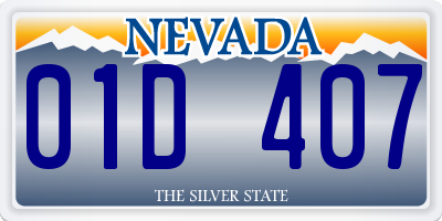 NV license plate 01D407