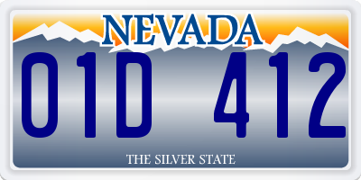 NV license plate 01D412