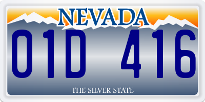 NV license plate 01D416