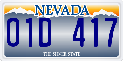 NV license plate 01D417