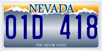 NV license plate 01D418