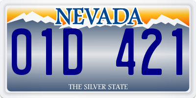 NV license plate 01D421