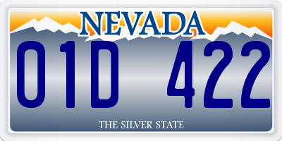 NV license plate 01D422