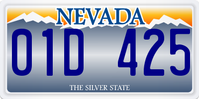 NV license plate 01D425