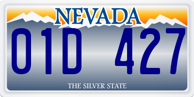 NV license plate 01D427