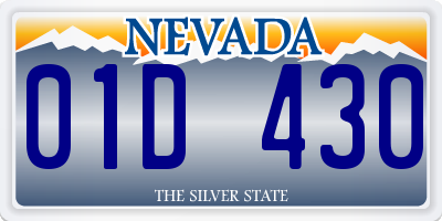 NV license plate 01D430