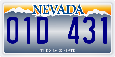 NV license plate 01D431