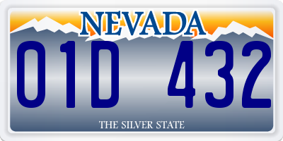 NV license plate 01D432