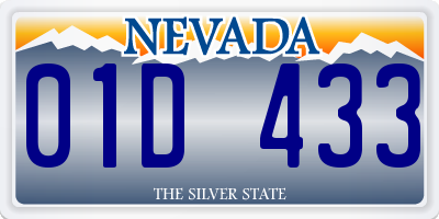 NV license plate 01D433