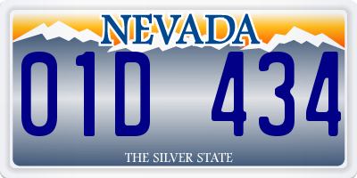 NV license plate 01D434