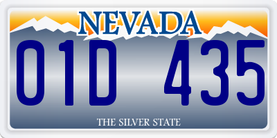 NV license plate 01D435