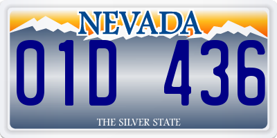 NV license plate 01D436