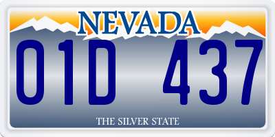 NV license plate 01D437