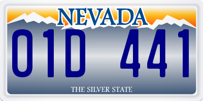 NV license plate 01D441