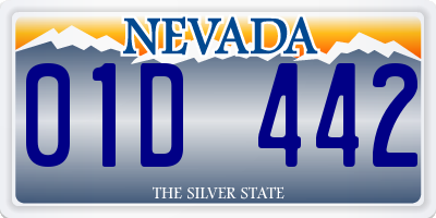 NV license plate 01D442