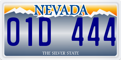 NV license plate 01D444