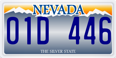 NV license plate 01D446