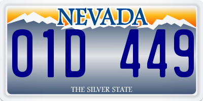 NV license plate 01D449