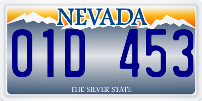 NV license plate 01D453