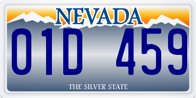 NV license plate 01D459