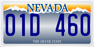 NV license plate 01D460