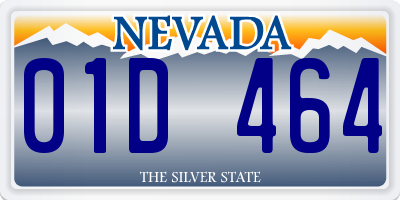 NV license plate 01D464