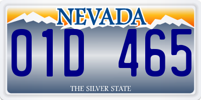 NV license plate 01D465