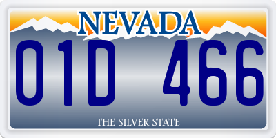 NV license plate 01D466