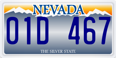 NV license plate 01D467