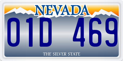 NV license plate 01D469